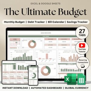 Annual Budget Planner Spreadsheet Excel Google Sheets Monthly Budget