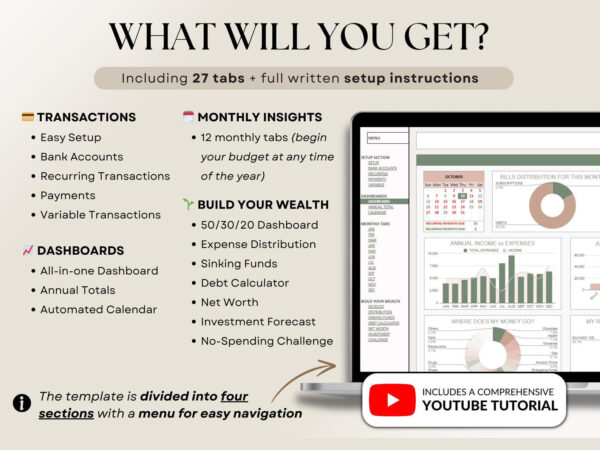 Annual Budget Planner Spreadsheet Excel Google Sheets Monthly Budget - Image 7