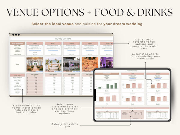 The Ultimate Wedding Planner Spreadsheet Google Sheets & Excel + BONUS - Image 4