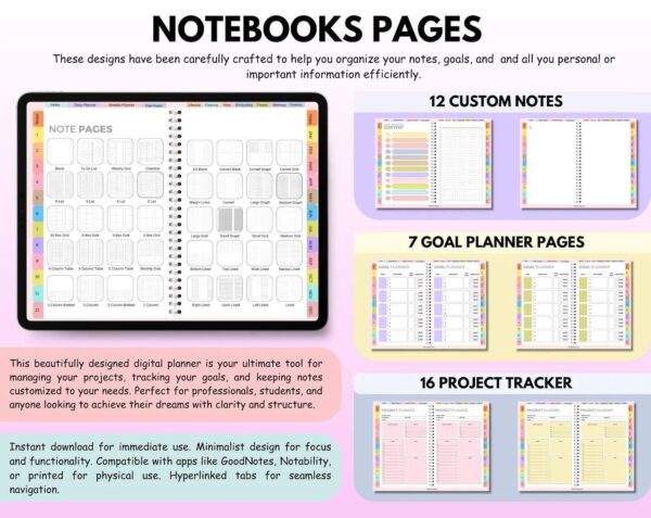 All-in-One Digital Planner 2025, 2026, 2027 – Goodnotes Planner, Apple Google Calendar + Bonus 50+ - Image 3