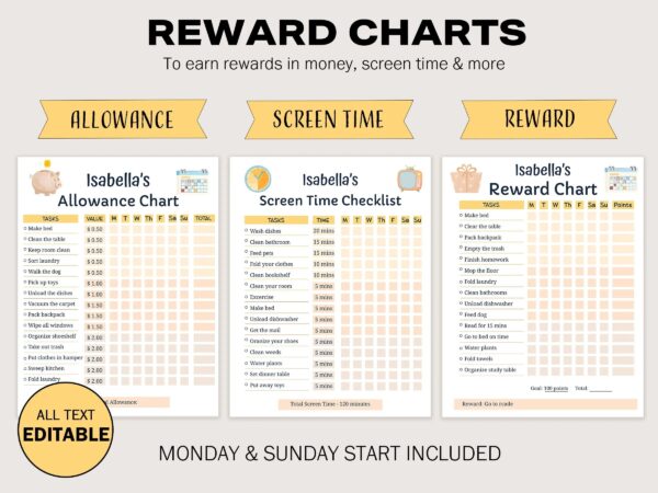 Kids Chore Chart & School Routine Daily Planner - Google Sheets Template for Kids - Image 5